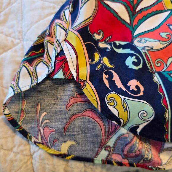 Chico's Blouse Women's 14 Multicolored Leaf Print Button Up Career Coastal Party - Picture 6 of 8